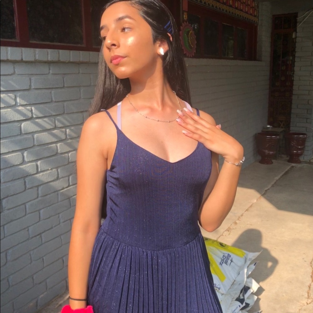 Navy Blue Homecoming Party Dress